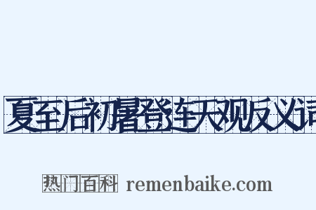 夏至后初暑登连天观反义词是什么意思的图片